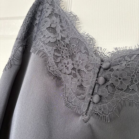 NEW WITH TAGS Abercrombie & Fitch Lace Camisole Dark Grey Size Medium RN75654 - Picture 5 of 5